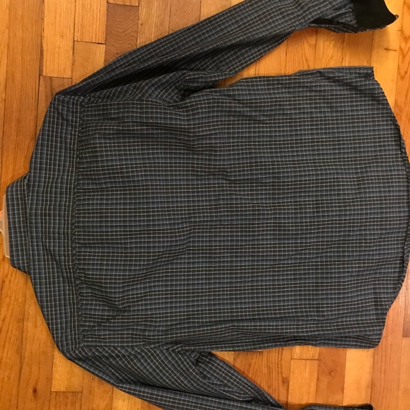 Blue Plaid Button Down Shirt - Large - Picture 4 of 4